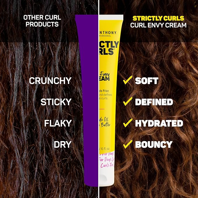 Marc Anthony Curl Envy Cream - Defining Cream for Coarse, Frizzy Curls with Avocado Oil & Shea Butter - Sulfate-Free, Adds Bounce - 6 Oz