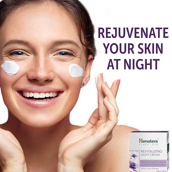 Himalaya Revitalizing Night Cream for Damaged & Aging Skin, Daily Deep Moisturizing Overnight Repair Treatment, For All Skin Types, 1.69 oz