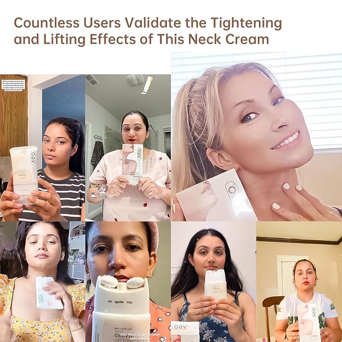 VGO Neck Creams for Tightening and Firming, Face Cream for Anti Aging Moisturizer, Hyaluronic Acid and Retinol Enriched for Neck and Face to Target Fine Lines sagging & Dryness. 4.23 Fl Oz