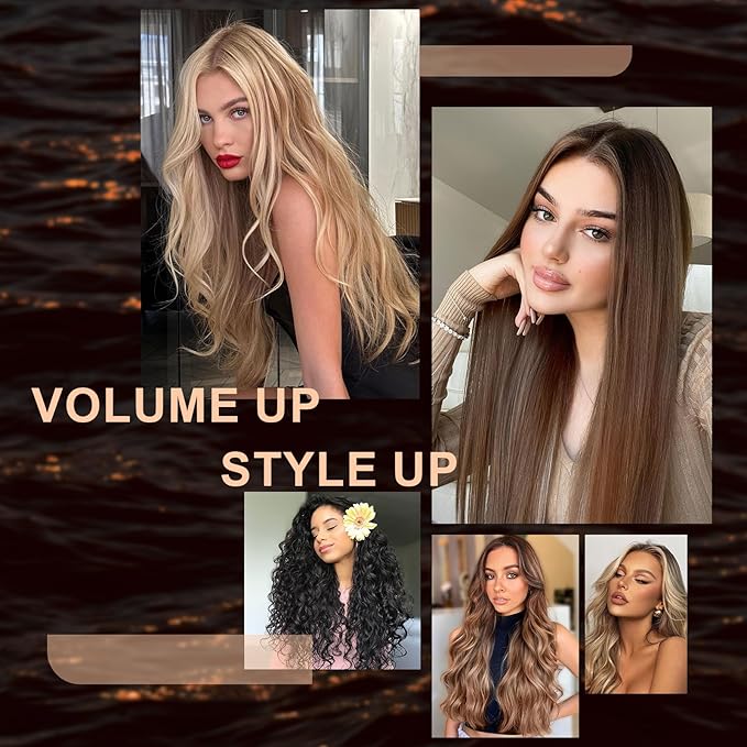 Travel Dual Voltage Hair Dryer Brush 4-in-1 Portable Mini Hot Air Blow Dryer Straightener & Curler Brush, Automático Doble Voltaje Cepillo Secador De Cabello 110~240V US/EU/UK -Blackcurrant Rose Gold