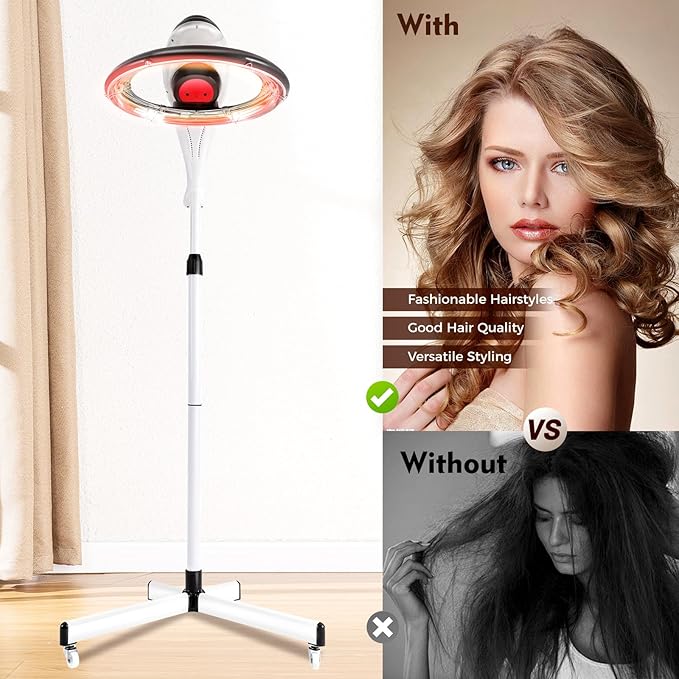 Multifunction Stand Hair Dryer, 950W Free-Stand Hair Dryer Color Processor Drying Perming Machine Orbiting Rotating Hair Perm Salon Styling