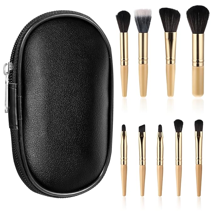 Makeup Brushes Set Gifts for Women, 9Pcs Complete Premium Synthetic Makeup Brush Set with Delicacy Storage Bag, Soft Bristles Suitable for Foundation, Concealer and Eyeshadow, Christmas Birthday Gifts