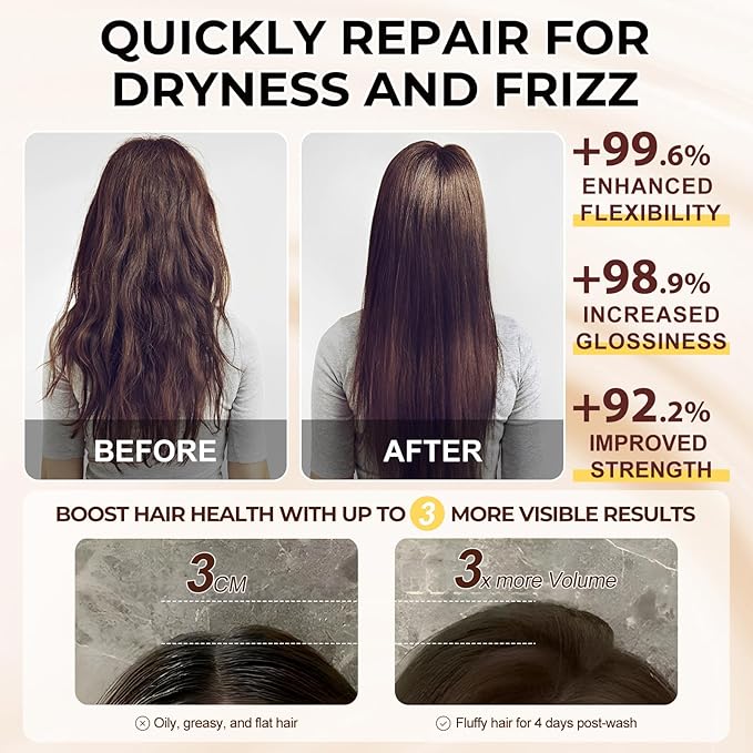 Collagen Hair Treatment Mask - 7.4 FL OZ,Deep Hydration & Repair for Dry, Damaged Hair, Natural Collagen Mask for Hair Treatment, Contain Collagen, Maca, Avocado Oil for All Hair Types