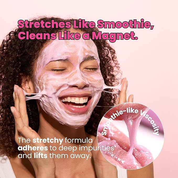 4-in-1 Konjac Jelly Face Cleanser – Gentle Daily Exfoliating, Deep Cleansing, Pore Care & Makeup Removal | Berry Smoothie Texture with Raspberry & Vitamin B+C+E Complex | Dermatologist-Tested