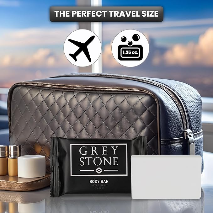 Greystone 1.25 oz. Bath Soap (Case of 250) Hotel Travel Size, Individually Wrapped, Designed for Hospitality, Vacation Rentals, AirBNB, Motels, Guest Bathroom