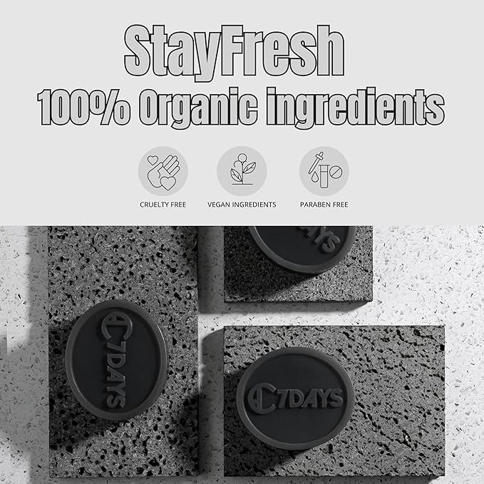 CDH7DAYS StayFresh Charcoal Soap Bar – Natural Odor-Reducing Body Soap, Handmade Korean Charcoal Bar for After Workout, Deep Cleansing, Fresh & Clean Feeling (1, CHARCOAL)
