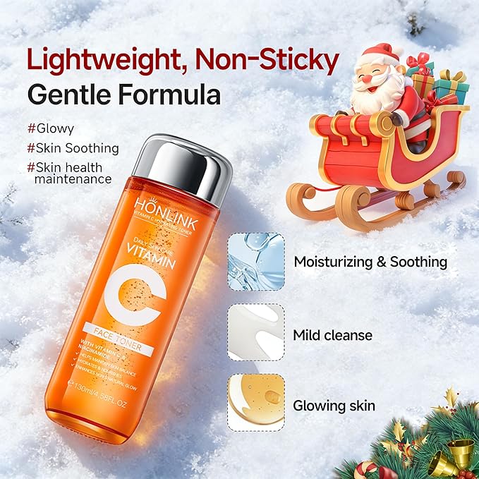 Premium 5X Vitamin C Face Toner, Facial Care Toner, Hyaluronic Acid Hydrating Facial Treatment for Even Skin Korean Tone, Safe Glowing Skin 130ml,K-Beauty,Tiktok Morning & Evening Skincare Women Gift