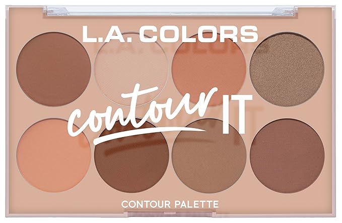 L.A. Colors I Heart Makeup Contour Palette, Medium-Deep, 1.04 Ounce