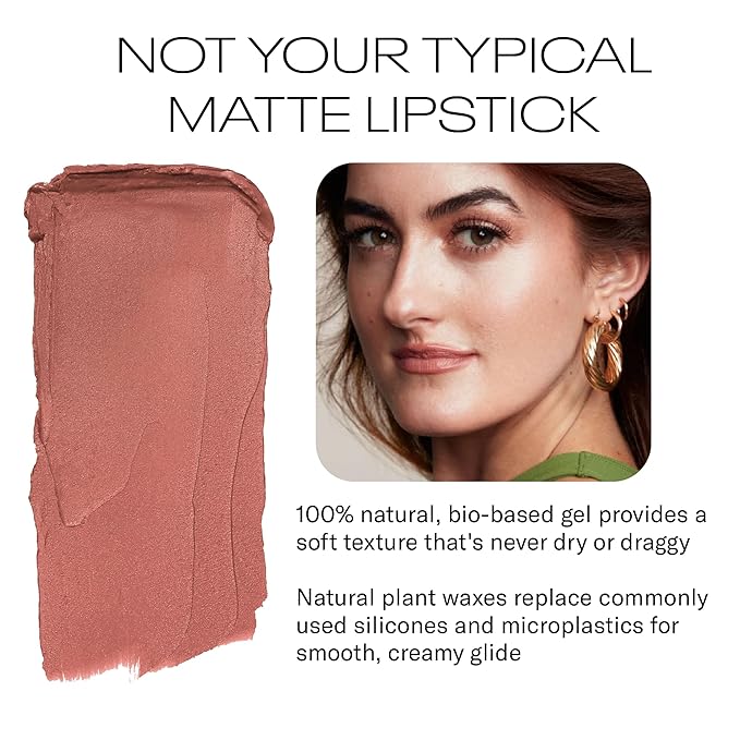 MOB Beauty Soft Matte Lipstick M94 – Mocha Rose | Weightless, One-Swipe Color Infused with Skincare | Vegan, Silicone-Free, Cruelty-Free Formula in a Biodegradable Capsule