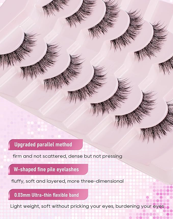 Frihappy Natural Wispy Eyelashes Short Fake Lashes Natural Look HA-86