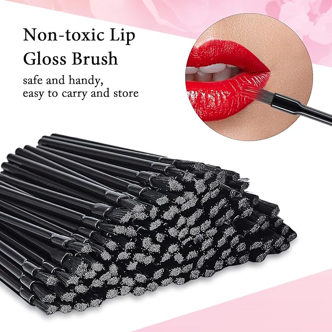 150 Pieces Disposable Lip Gloss Brushes Lipstick Wands Flat Brush Multi-functional Makeup Brush Applicator Tool for Makeup Cosmetic