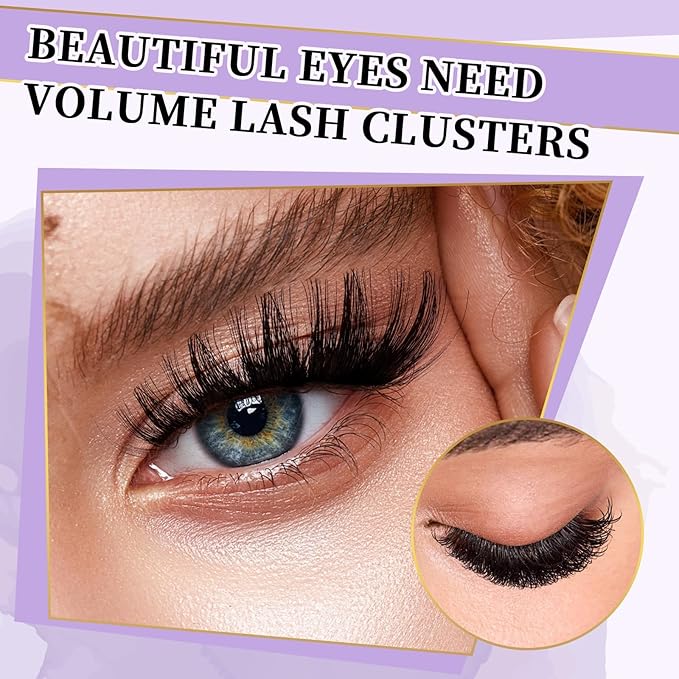B&Qaugen Lash Clusters Individual Lashes 84 Pcs Ultralight Eyelash Clusters DIY Cluster Eyelash Extensions at Home Wispy Lash Extension Light as Feather Cluster Lashes(F05-D-8-18MIX)