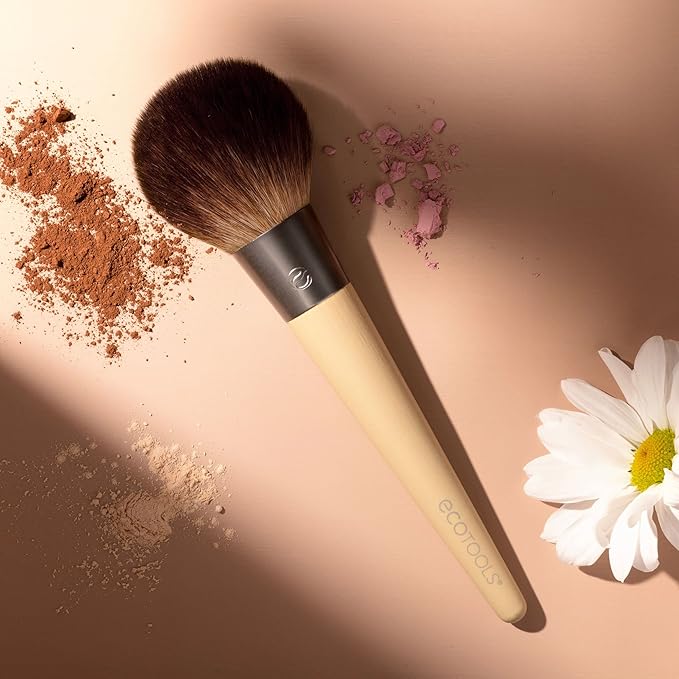 EcoTools Powder Brush, Fluffy Makeup Brush For Loose & Pressed Powder, Best For Setting Makeup, Large Brush Head With Soft, Synthetic Bristles, Eco-Friendly & Cruelty-Free, 1 Count
