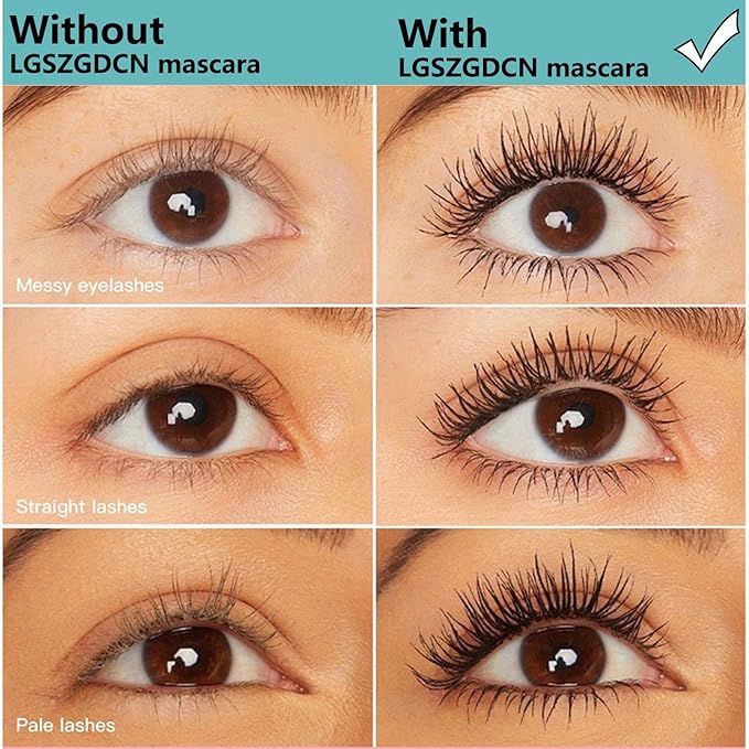 mascara Extensions brown Mascara Thick and slender Waterproof Sweatproof Washable Mascara Makeup Volumizing Lengthening Defining Curling Multiplying No Clumping MASCARA Brown
