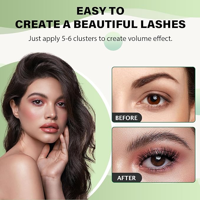 Lash Clusters 96pcs Eyelash Clusters D Curl 12mm Cluster Lashes KEYYOU Volume Wispy Lash Extension Soft&Comfortable Easy DIY at Home(Y24,D-12mm)