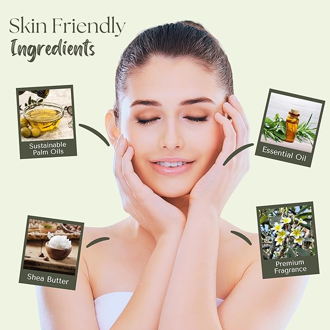 Wavertree & London Frangipani and Gardenia Scented Natural Soap (8 Bars), 7oz Moisturizing French Triple Milled Soap Bars enriched with shea butter - Pure Plant Oil Bath & Body Bars for All Skin Types