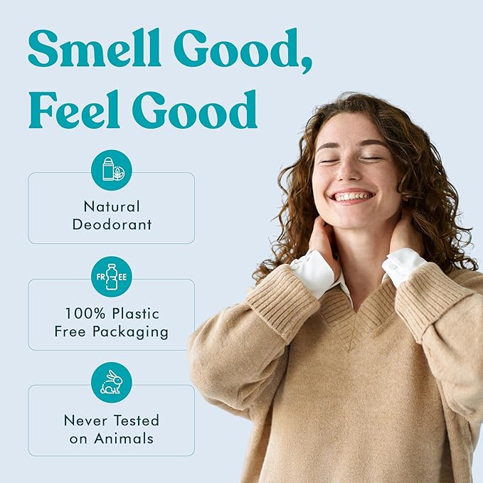 Aluminum Free Deodorant for Women and Men 2 Pack - Natural & Long Lasting Odor Control with Organic Coconut Oil and Beeswax for Sensitive Skin, Plastic Free