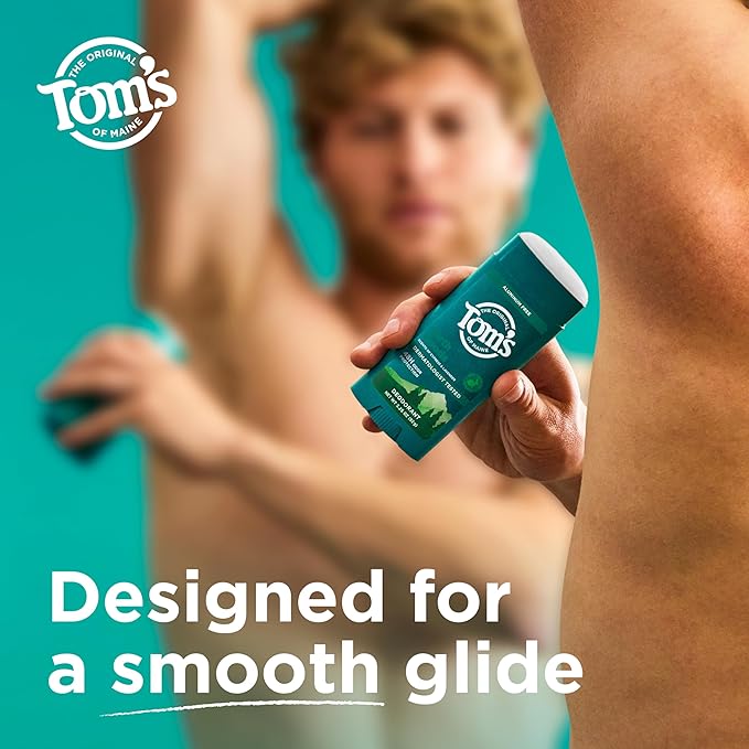 Tom’s of Maine North Woods Natural Deodorant for Men and Women, Aluminum Free, No Artificial Fragrances, Dyes, or Preservatives, Baking Soda Free, 48-Hour Odor Protection, 3.25 oz (2 Pack)
