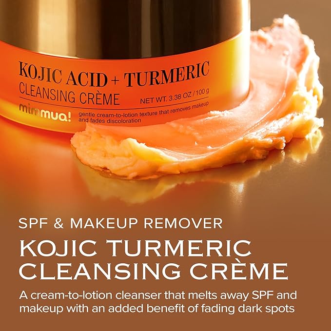 KOJIC ACID TURMERIC CLEANSING CRÈME | Balm to Oil Cleanser | Makeup Remover Cleansing Cream | No Eye Stinging | Helps Even Tone & Fade Hyperpigmentation w/Consistent Use 100ml / 3.38 Fl Oz