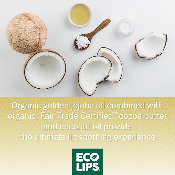 Eco Lips Lip Food - Nutrient Dense & Organic Lip Balm (Protect) - Lavender & Vanilla 3-pack
