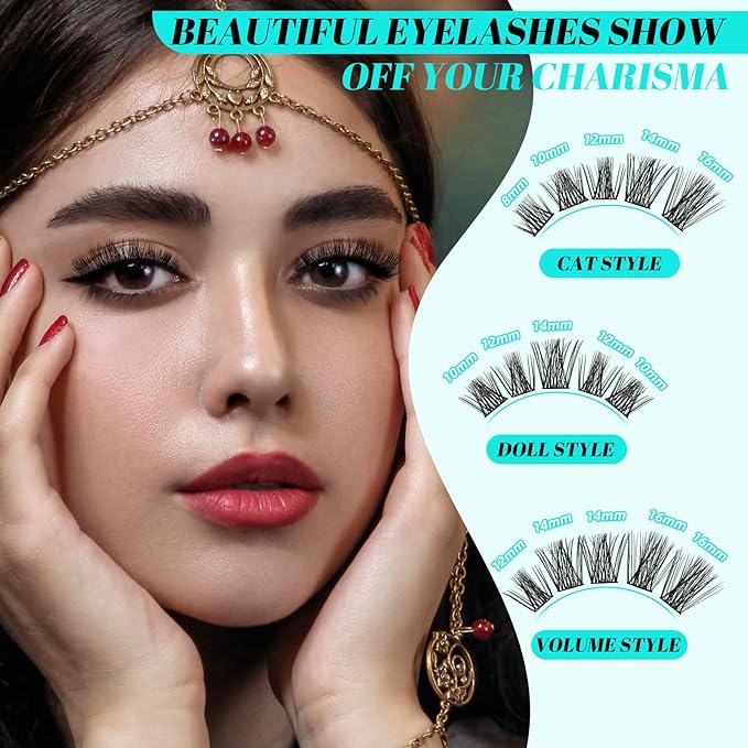 Lash Extension Kit,DIY Eyelash Clusters Kit 168Pcs with Lash Bond and Seal Glue Waterproof,Eyelashes Remover for Lash Cluster Extensions Kit for Beginner,Lashes Applicator Tool(Medusa,D-Mix8-16mm Kit)