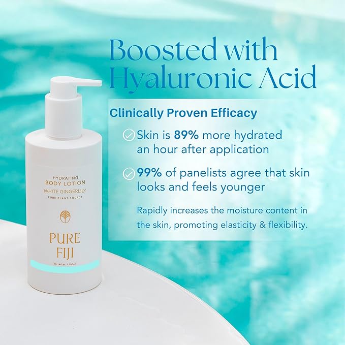 PURE FIJI Hydrating Body Lotion, White Gingerlily (10.14 Fl.Oz /300ml)