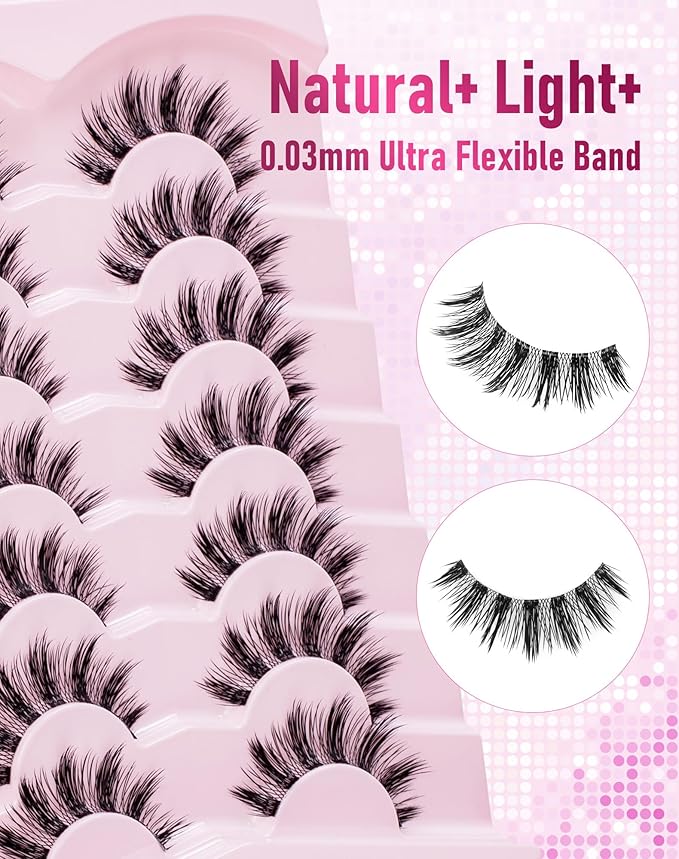 Frihappy Manga Anime Lashes Japanese Spiky Lashes Wispy Strip False Eyelashes Doll Asia Lashes HA-12