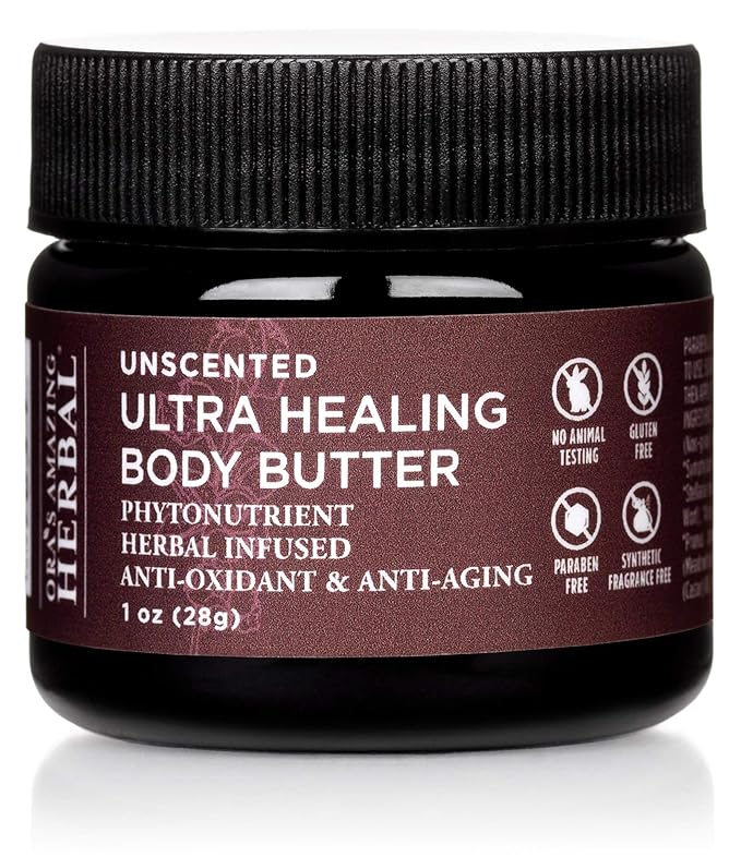 Ora's Amazing Herbal, Eczema Relief, Touchy Skin Salve, Ultra Healing Body Butter, Eczema Cream, Eczema Balm, Herbal Salve, Travel Size, 1oz each