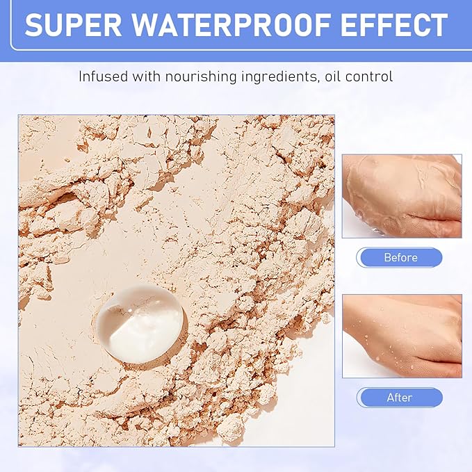 Oil Control Face Pressed Powder,Matte Smooth Flawless Setting Powder Makeup,Waterproof Long Lasting Finishing Powder,Cruelty Free Lightweight Face Cosmetics (02# NATURAL BEIGE)