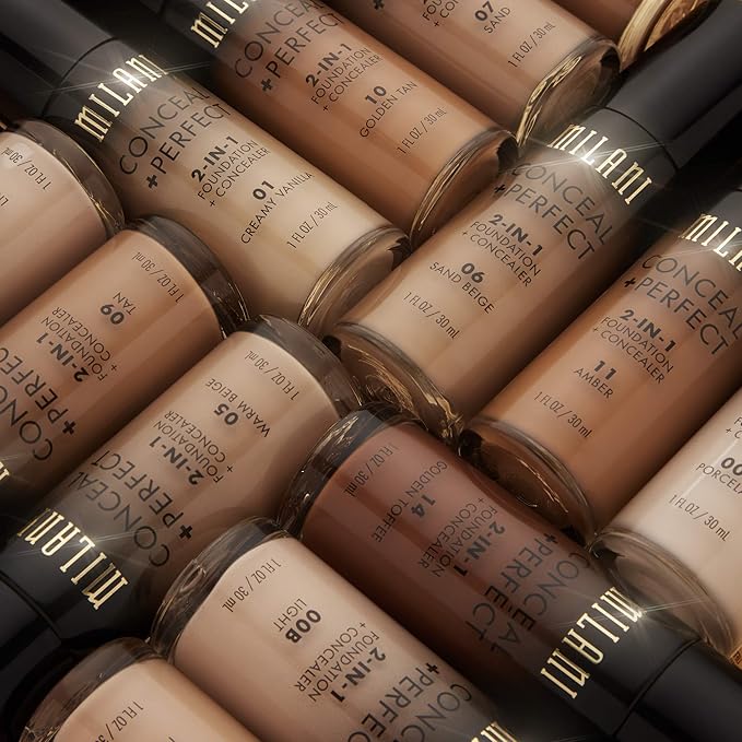 Milani Conceal + Perfect Liquid Foundation - Nude Ivory, 1 Fl. Oz.