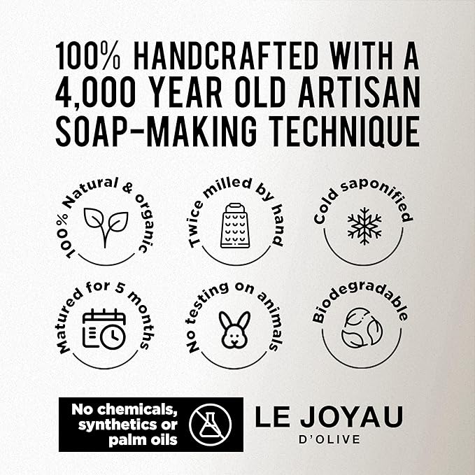 LJO No Synthetics All-Natural Soap | Scented with Essential Oils | No Artificial Fragrances | Minimal Ingredients | Luxury Soap for Men & Women | 100% Biodegradable | Gift Pack of 3