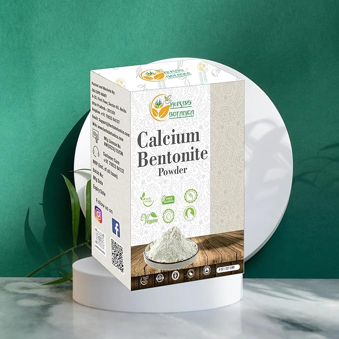Calcium Bentonite Clay Food Grade Powder Indian Healing Clay for Face and Body, Detox Body Wrap, Deep Pore Cleansing Facial, Natural Facial Mask 8 oz / 227 gms / 1/2 lb