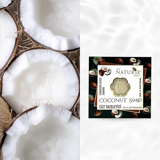 Coconut Organic Bar Soap Moisturizing Soap Made from Natural Oil | Hair Hand Face Body Bath Wash | Skin Care Cleanser Shampoo