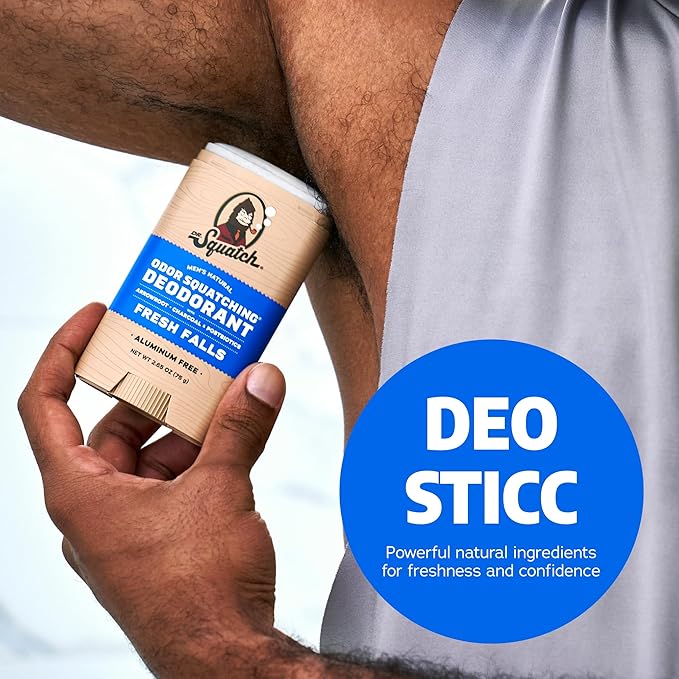 Dr. Squatch x Jukebox Soap + Deodorant Gift Set - Made for Men and Women - Cold Process, Natural, Aluminum Free - Created for all Skin Types - Fresh Falls + Vanilla on Vinyl (pack of 6)