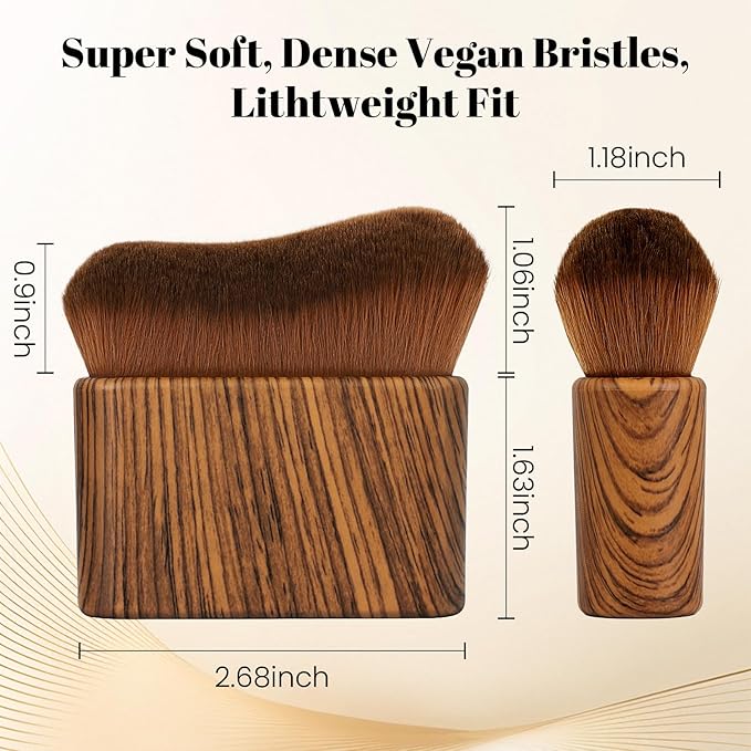 Self Tanner Brush,Large Self Tanning for Self Tan,Kabuki body brush for self tanner,Body Makeup Brush for Leg Makeup,Bronzer Shimmer Glow Blend Brush,Sunless Tanner Makeup Body Brushes (Brown)