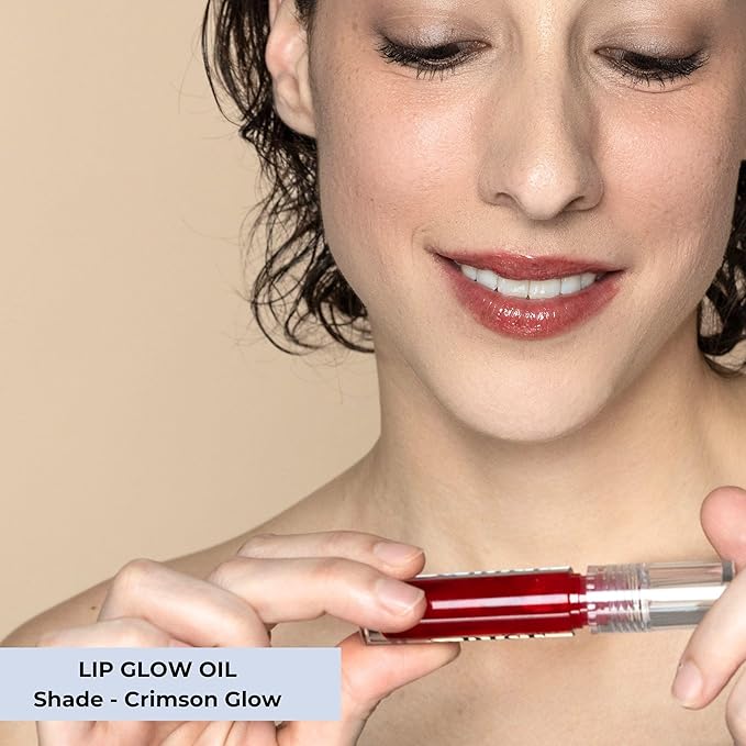Hydrating Lip Oil for Soft Lips Rise & Slay Tinted Glow with Hyaluronic Acid, Jojoba & Castor Oil, Vit-E | Lightweight Vegan Summer Lip Treatment, Non-Sticky Shine (Tinted Lip Oil)