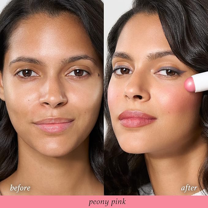 Julep Skip The Brush Cream to Powder Blush Stick - Peony Pink - Blendable and Buildable Color - 2-in-1 Blush and Lip Makeup Stick