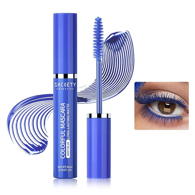 Blue Mascara Makeup, Volumizing, Lengthening, Defining, Multiplying, Smudge-Proof Formula, Long-Lasting Curl Eye Makeup