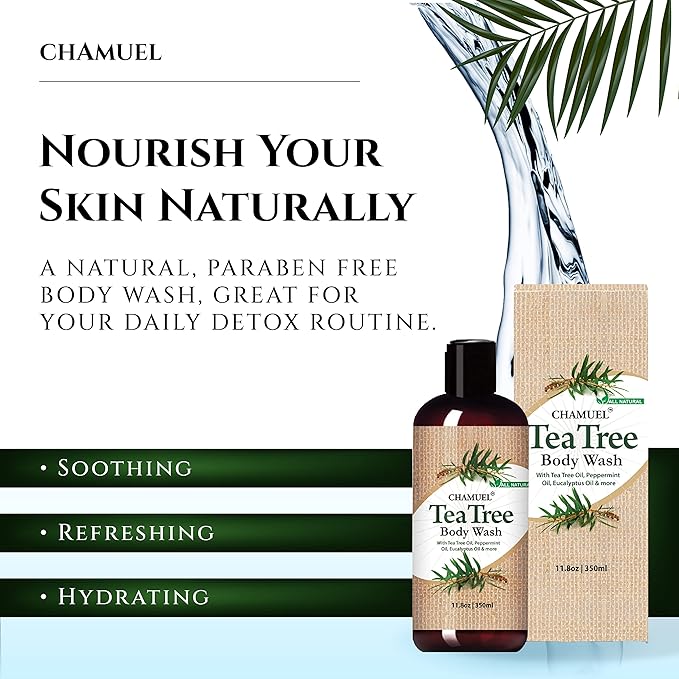 Tea Tree Body Wash - Made With Natural Ingredients To Fights Itchy Skin, Body Odor, Athlete's Foot, Jock Itch & Toenails Issues - Organic Scented - Men & Women (11.8oz)