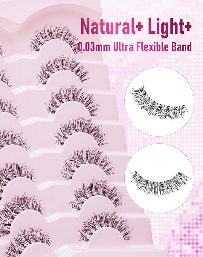 Frihappy Wispy Natural Lashes C Curl Short Fake Eyelashes Natural Look HA-22