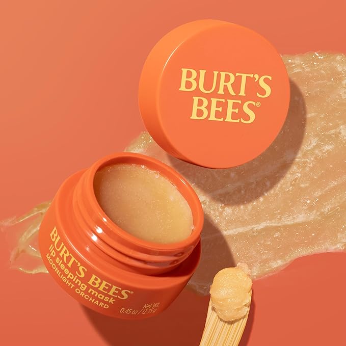 Burt’s Bees Back To School Dorm Essentials, Moonlight Orchard Lip Sleeping Mask, With Hyaluronic Acid and Squalane Moisturizer To Instantly Hydrate Lips, Overnight Lip Mask, Lip Treatment, 0.45 oz.