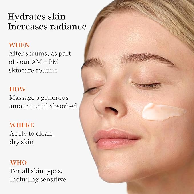 Facial Vitamin C Skincare Set, 2x Face Creams & 1x Serum, 5X Vitamin C Complex with Hyaluronic Acid & Niacinamide, Daily Moisturizing Cream & Serum to Improve Skin Texture & Enhance Radiance