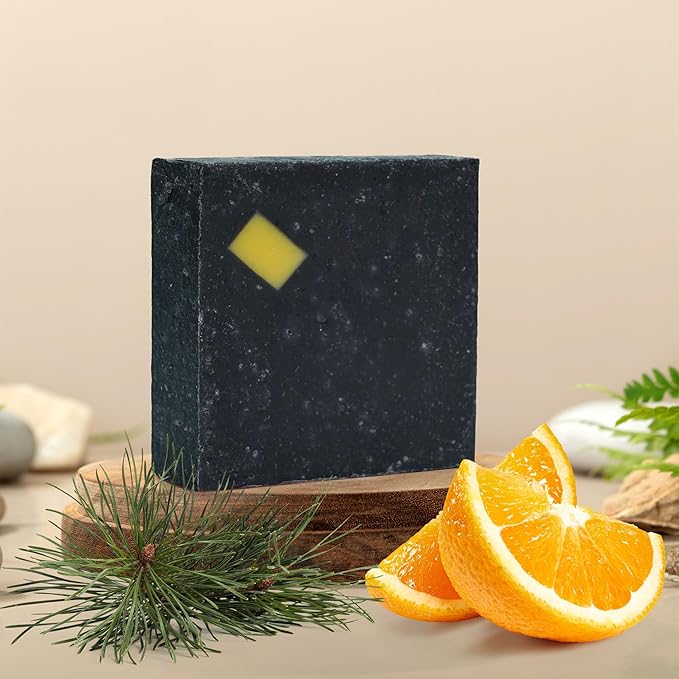 360 Feel Pine Tar Bar Soap - Made in the USA - Castile Handmade, All-Natural, Cold-Processed - Infused with Artisanal Scent for Relaxation & Calm - Rich, Creamy Lather - (5oz, 4-Pack)