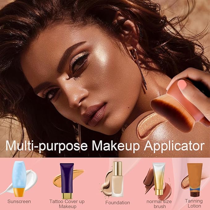 Extra Large Body Coverage Applicator,Body Makeup Brush for Self Tanner,75 mm Wide-headed Kabuki Blending Brush for Tattoo Cover up Makeup,Oval Face Leg Makeup Bronzer Brush for Tanning Lotion