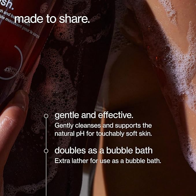 MAUDE Wash - pH Balanced Moisturizing Body Wash - Amber & Cedar Scented Body Soap & Bubble Bath - With Smoothing Niacinamide & Aloe - Gentle Everyday Shower Gel & Relaxing Bath Soap - No.1 (12 oz)