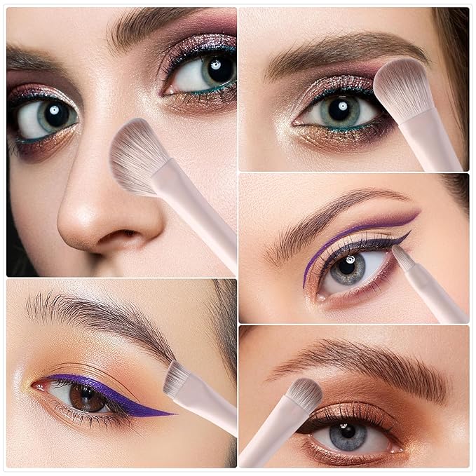 Eyeshadow Brush Set, 8 Pcs Professional Eye Make up Blending Brushes for Eyebrows Eyeliner Eye Shadow, Soft Hairs & Wood Handle