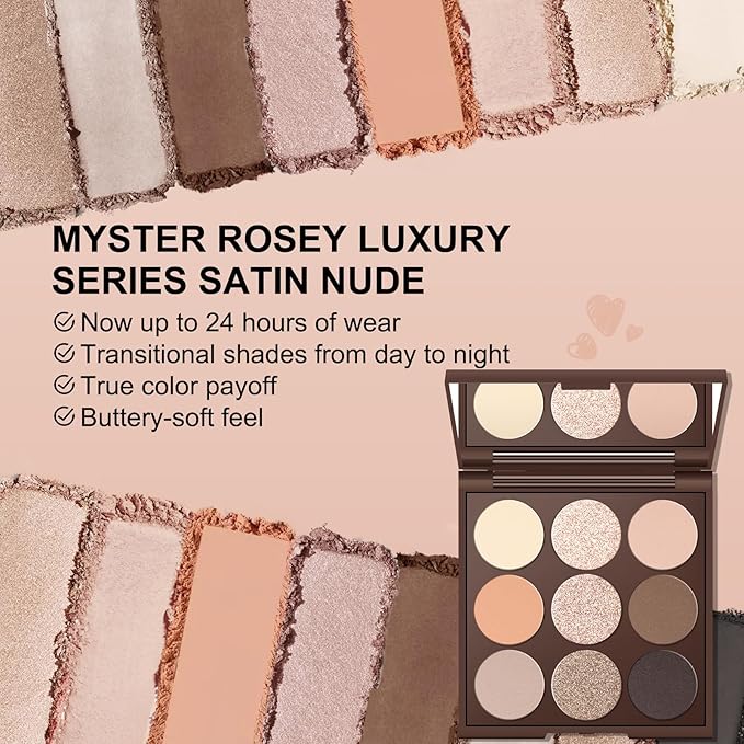 Neutral Eyeshadow Palette, Nude Eyeshadow Palette, Matte Eye Shadow Makeup Palette with Mirror, Long-Lasting Wear, Vegan, Cruelty-Free - 0.5oz
