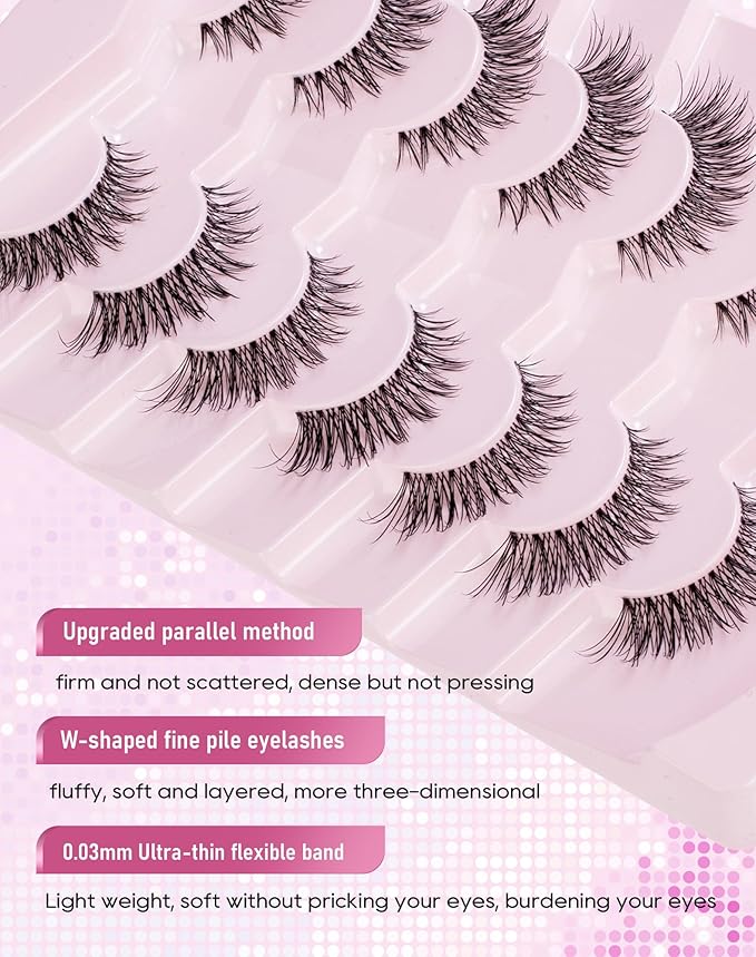 Frihappy Fluffy Wispy Lashes Natural False Eyelashes Faux Mink HA-9