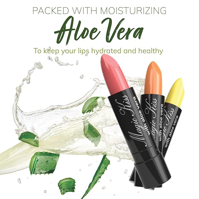 Magic Kiss Color Changing Matte Lipstick set, Long Lasting Nutritious Lips Moisturizer Magic Temperature Color Change Lip Balm with Aloe Vera PH Lipstick MADE IN USA (2 Pack - Magenta & Lavender)