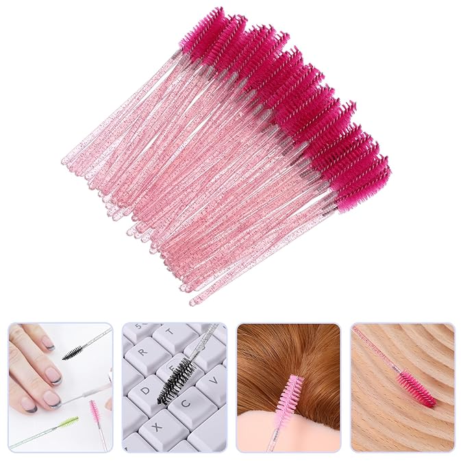 1200 Disposable Mascara Wands Lash Spoolies Eyelash Brushes Spoolies for Eyebrow Eye Lash Extension Crystal Multicolor